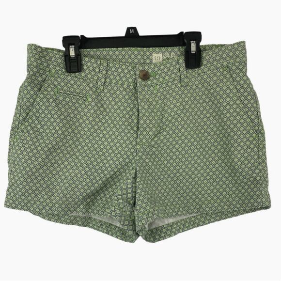 GAP Pants - Gap Shorts Size 4R Green Summer Print Women Geometric Chino 100% Cotton Casual